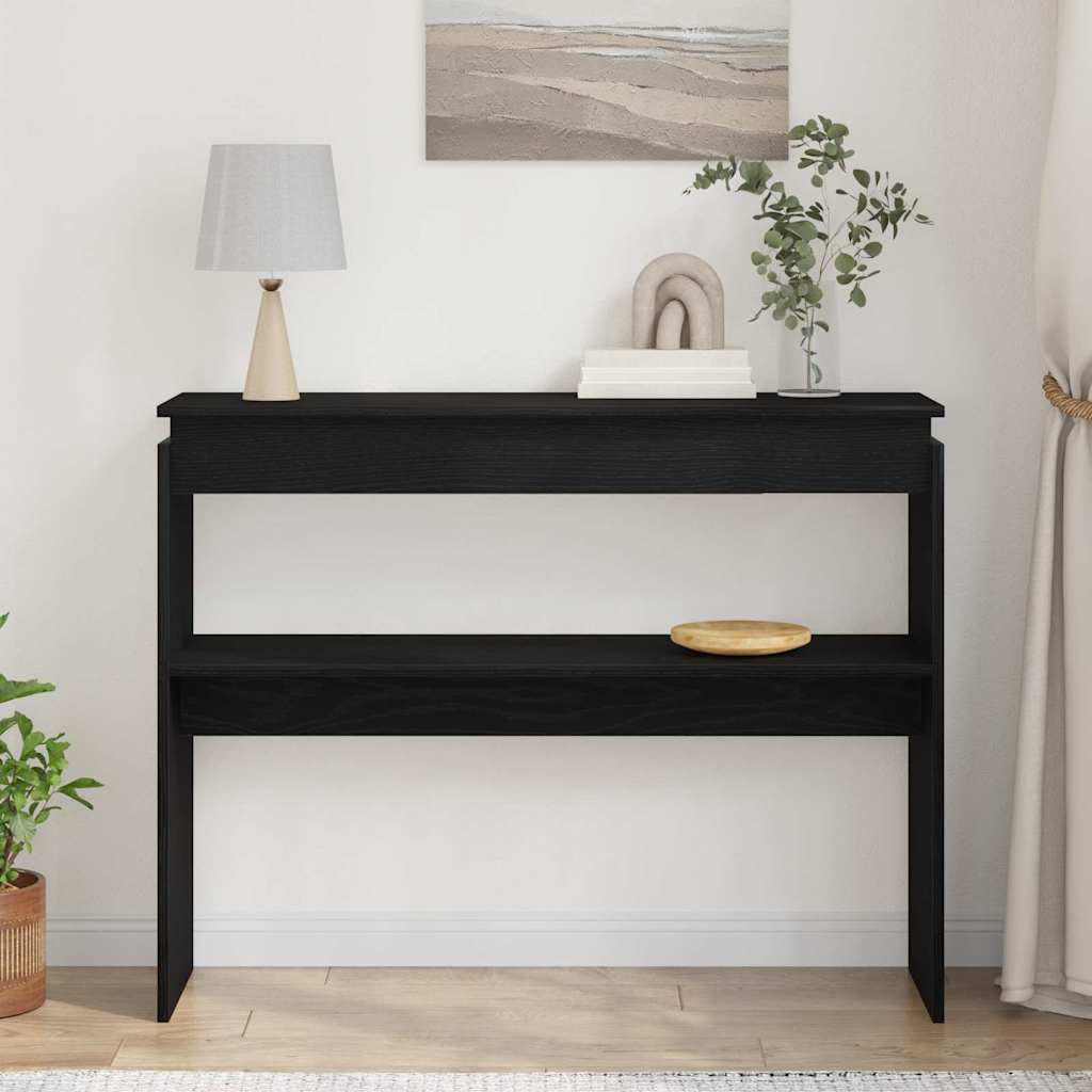 Mesa Consola Roble Negro 80 x 30 x 102 cm Madera de ingeniería