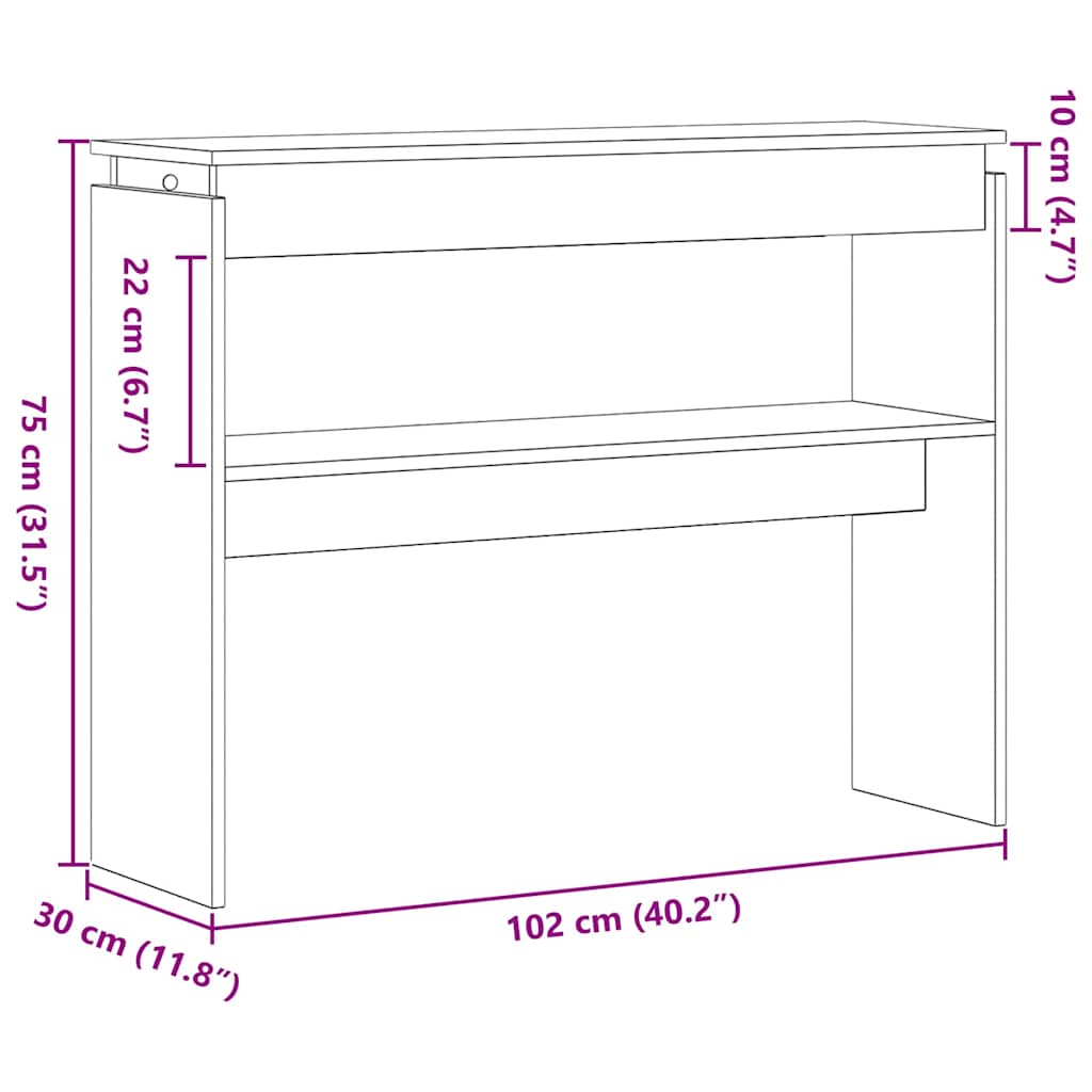 Mesa Consola Roble Negro 80 x 30 x 102 cm Madera de ingeniería