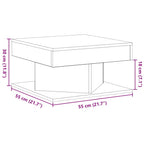Mesa de Café Roble Negro 57 x 57 x 30 cm Madera de ingeniería
