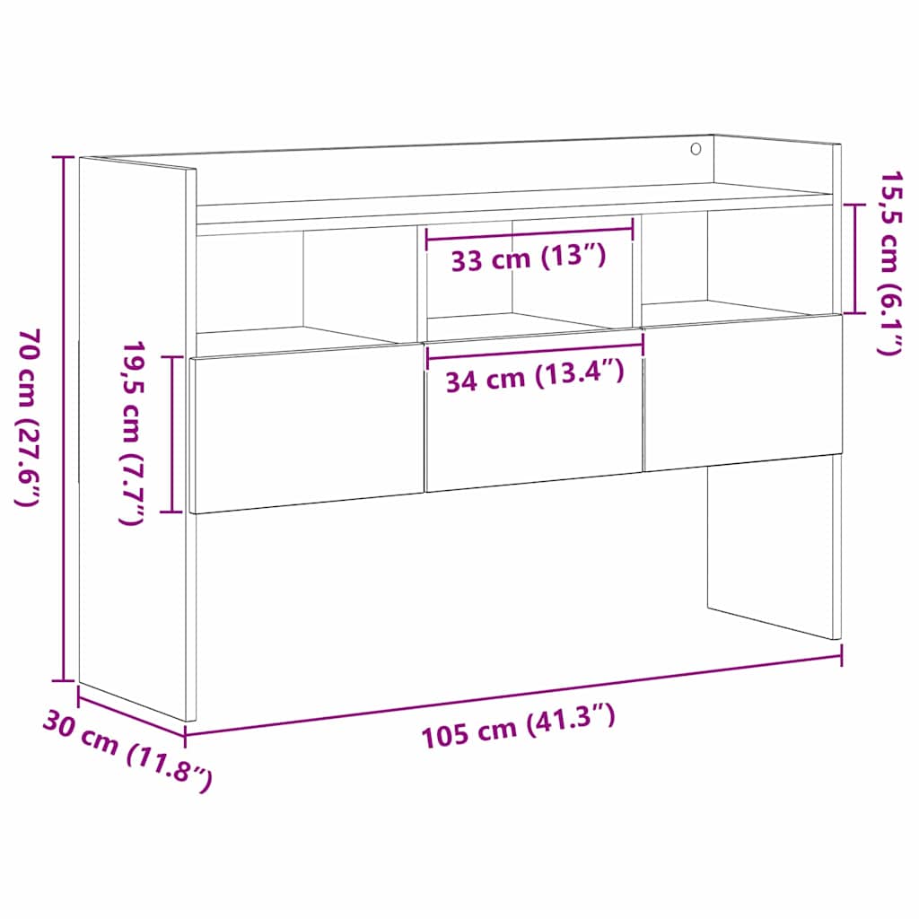 Vitrina Roble Negro 105 x 30 x 70 cm Madera contrachapada