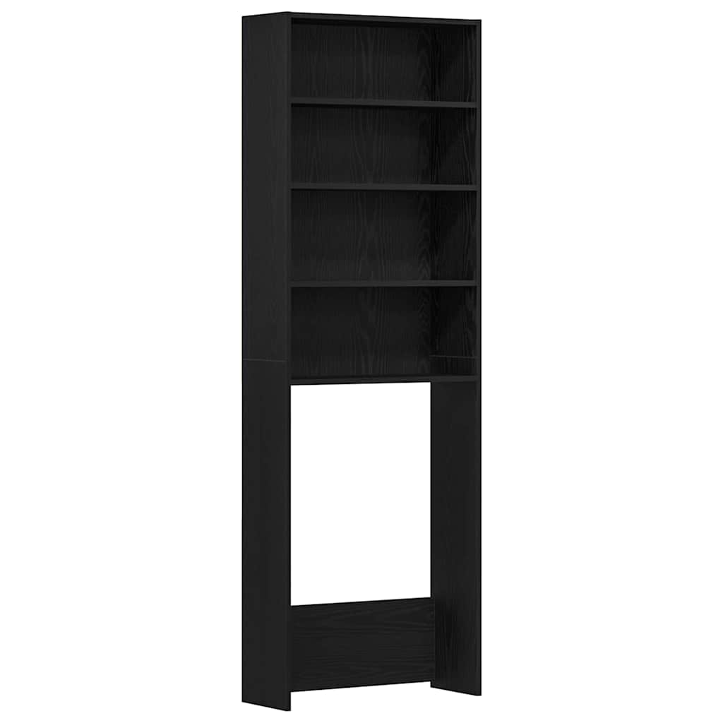 Armario para lavadora Roble Negro 64 x 24 x 190 cm