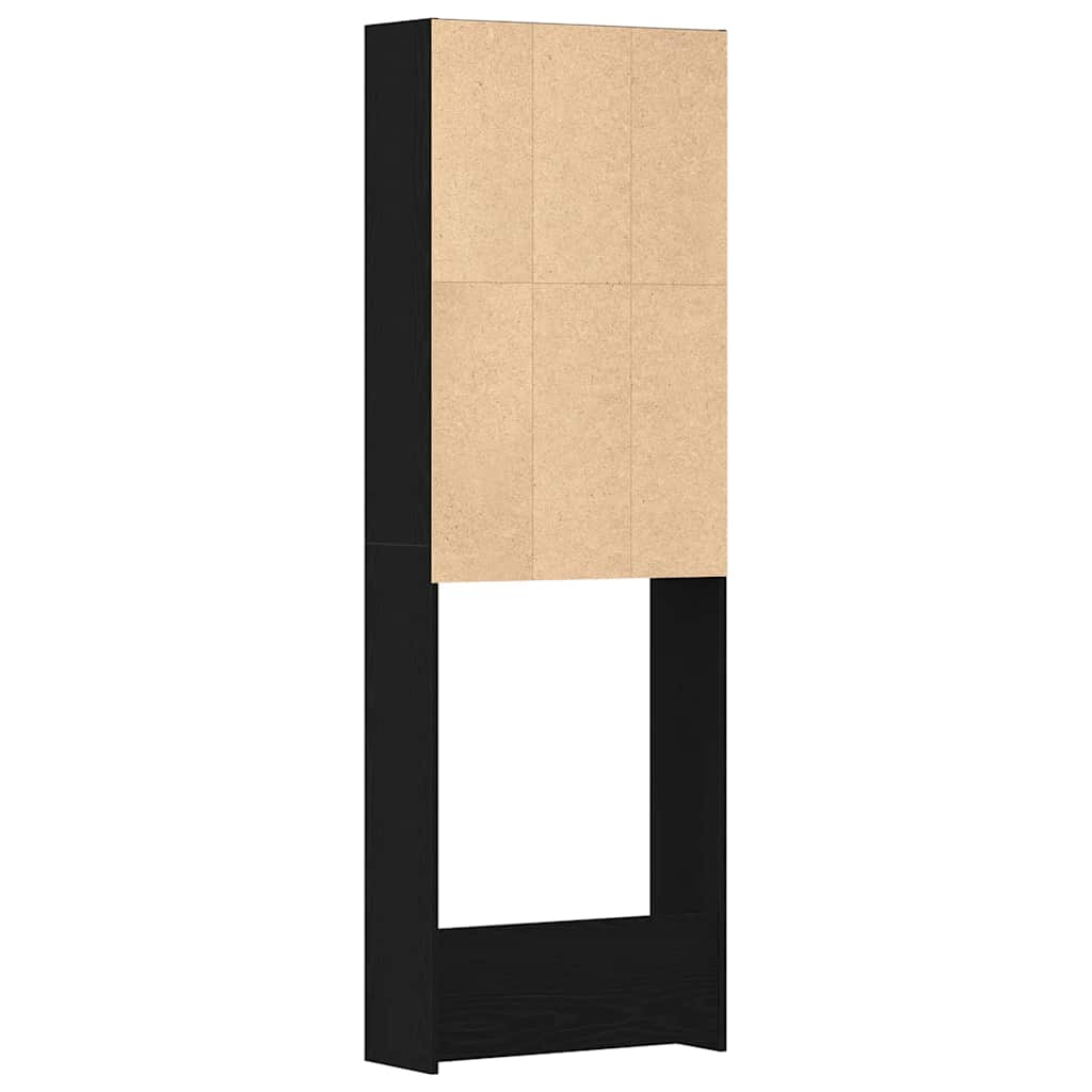 Armario para lavadora Roble Negro 64 x 24 x 190 cm