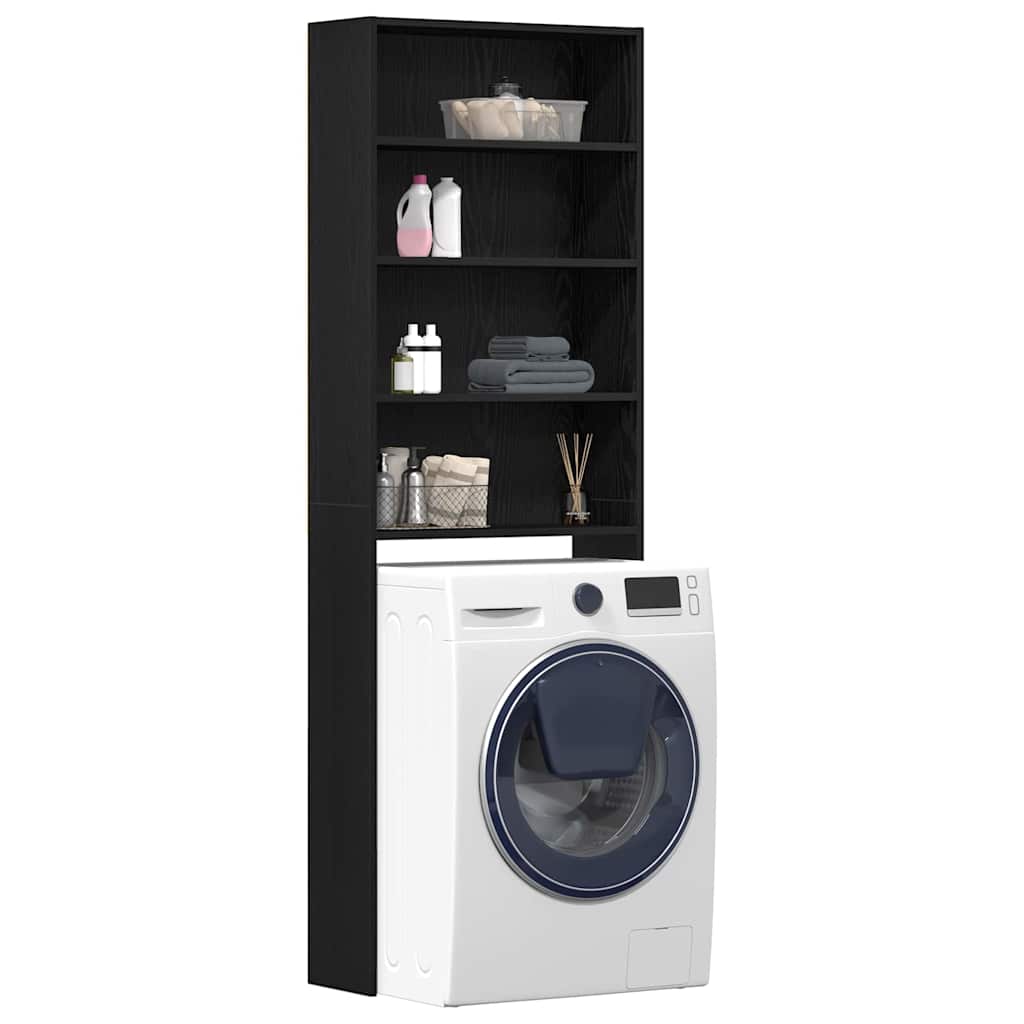 Armario para lavadora Roble Negro 64 x 24 x 190 cm