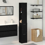 Gabinete de Baño con cajón Roble Negro 25 x 25 x 170 cm