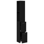 Gabinete de Baño con cajón Roble Negro 25 x 25 x 170 cm