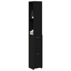 Gabinete de Baño con cajón Roble Negro 25 x 25 x 170 cm