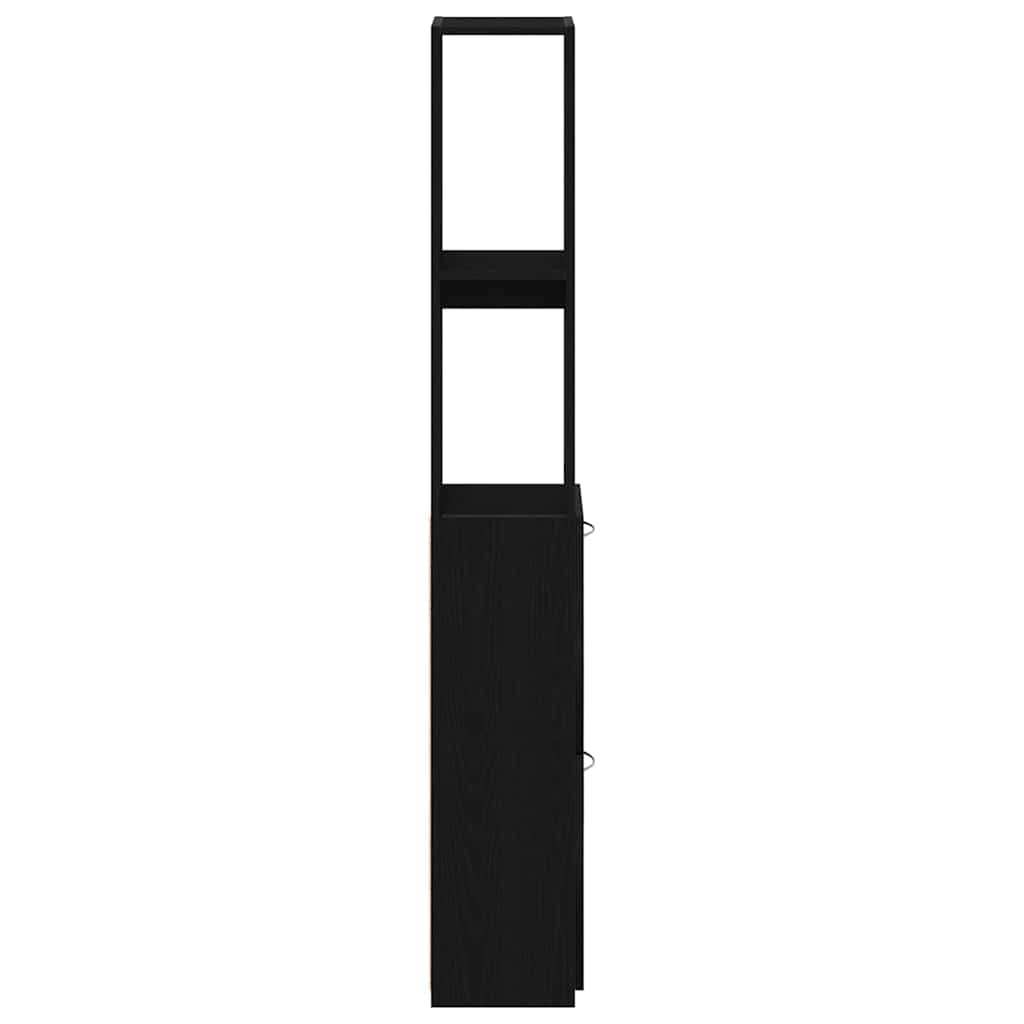 Gabinete de Baño con cajón Roble Negro 25 x 25 x 170 cm