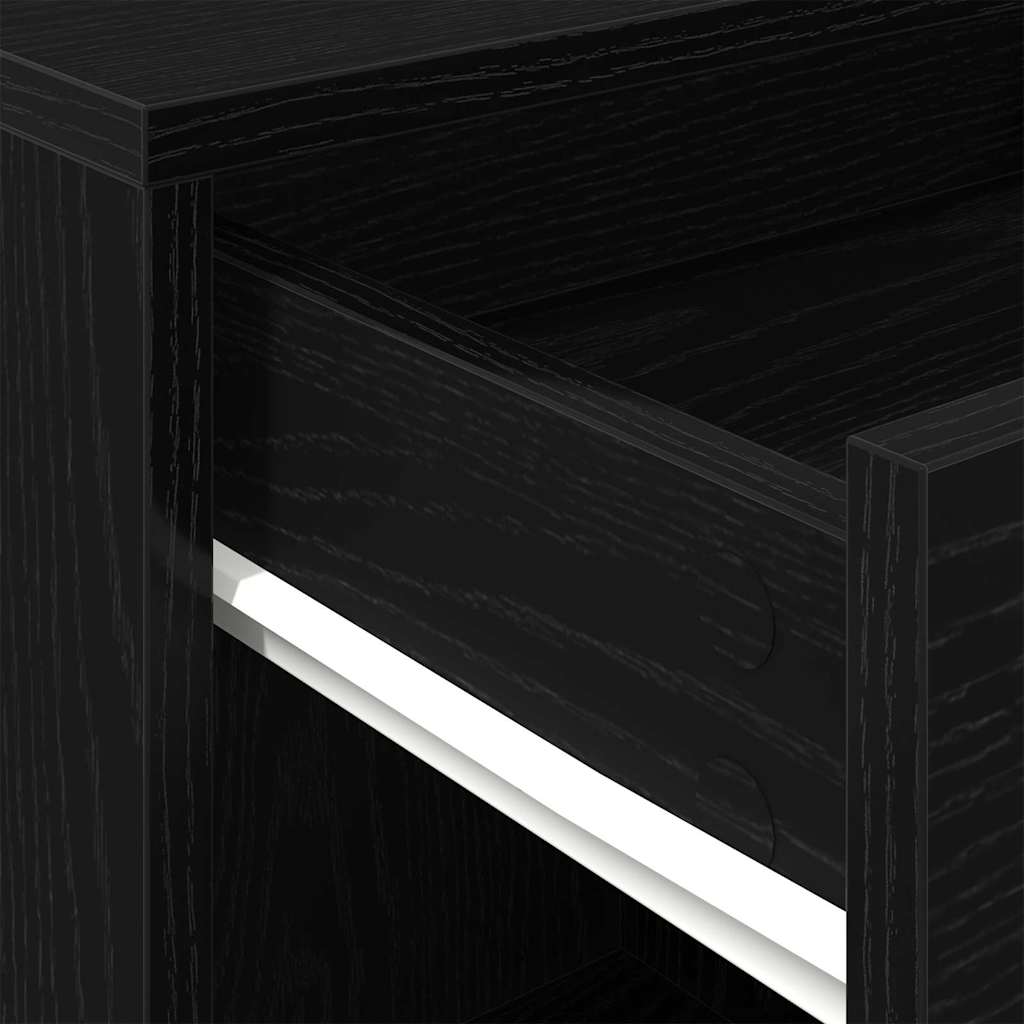 Gabinete rodante con rueda Roble Negro 45 x 38 x 54 cm