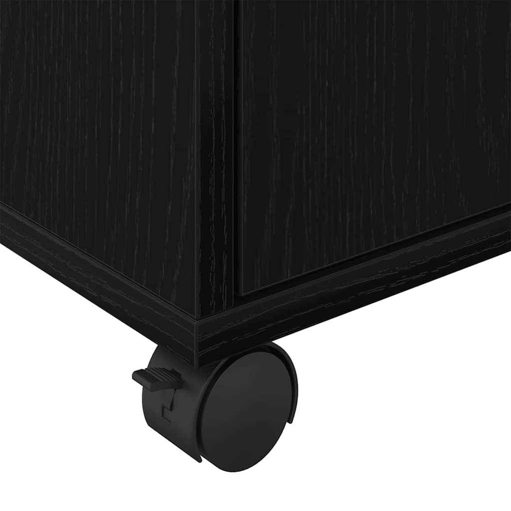 Gabinete rodante con rueda Roble Negro 45 x 38 x 54 cm