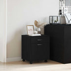 Gabinete rodante con rueda Roble Negro 45 x 38 x 54 cm