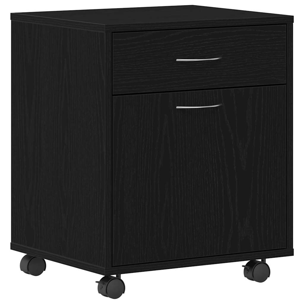 Gabinete rodante con rueda Roble Negro 45 x 38 x 54 cm