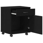 Gabinete rodante con rueda Roble Negro 45 x 38 x 54 cm