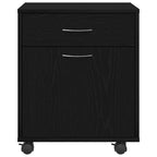 Gabinete rodante con rueda Roble Negro 45 x 38 x 54 cm
