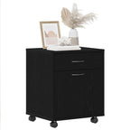 Gabinete rodante con rueda Roble Negro 45 x 38 x 54 cm