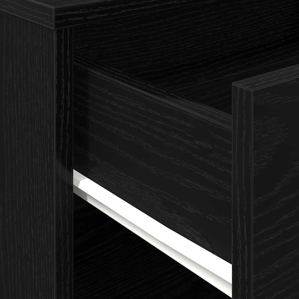 Armario de almacenamiento con rueda Roble Negro 46 x 36 x 59 cm