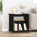 Gabinete rodante con rueda Roble Negro 60 x 45 x 55 cm
