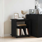 Gabinete rodante con rueda Roble Negro 60 x 45 x 55 cm