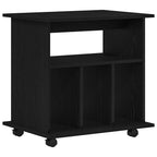 Gabinete rodante con rueda Roble Negro 60 x 45 x 55 cm