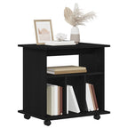 Gabinete rodante con rueda Roble Negro 60 x 45 x 55 cm