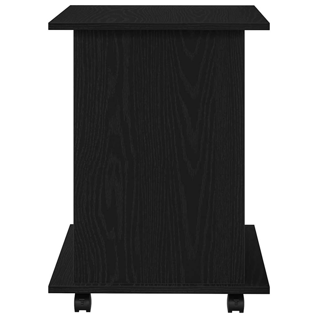 Gabinete rodante con rueda Roble Negro 60 x 45 x 55 cm