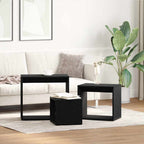 Mesa Nido 3 pcs Roble Negro Madera de ingeniería