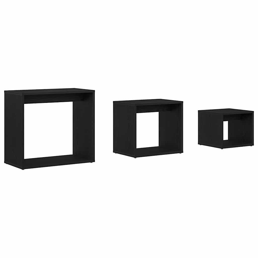 Mesa Nido 3 pcs Roble Negro Madera de ingeniería