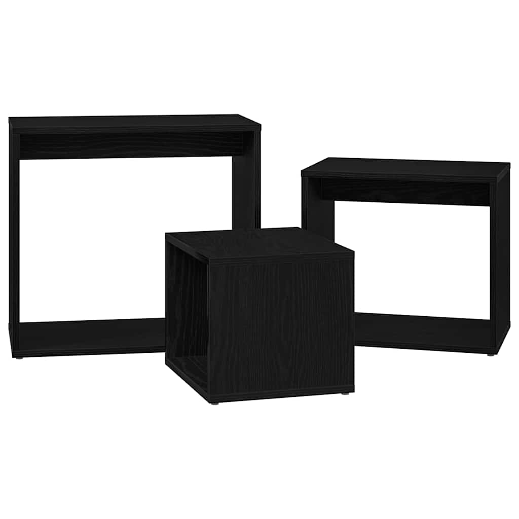 Mesa Nido 3 pcs Roble Negro Madera de ingeniería
