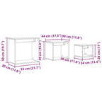 Mesa Nido 3 pcs Roble Negro Madera de ingeniería
