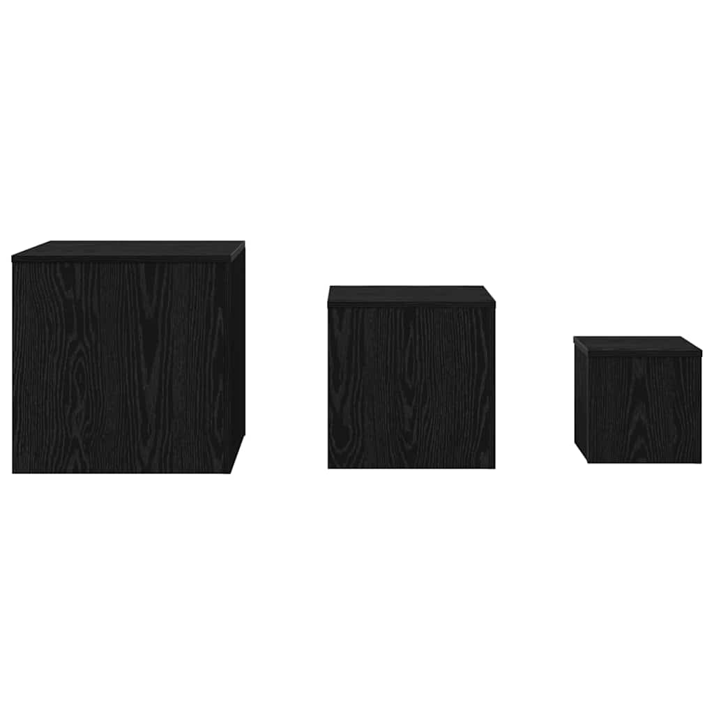 Mesa Nido 3 pcs Roble Negro Madera de ingeniería