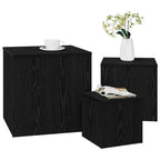 Mesa Nido 3 pcs Roble Negro Madera de ingeniería