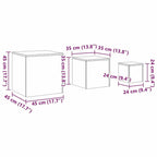 Mesa Nido 3 pcs Roble Negro Madera de ingeniería