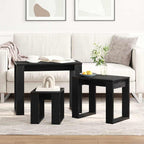 Mesas Nido 3 pcs Roble Negro Madera contrachapada