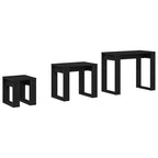 Mesas Nido 3 pcs Roble Negro Madera contrachapada