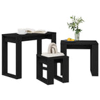 Mesas Nido 3 pcs Roble Negro Madera contrachapada