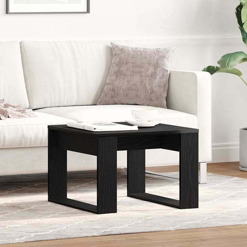 Coffee Table Black Oak 100 x 100 x 35 cm Engineered Wood