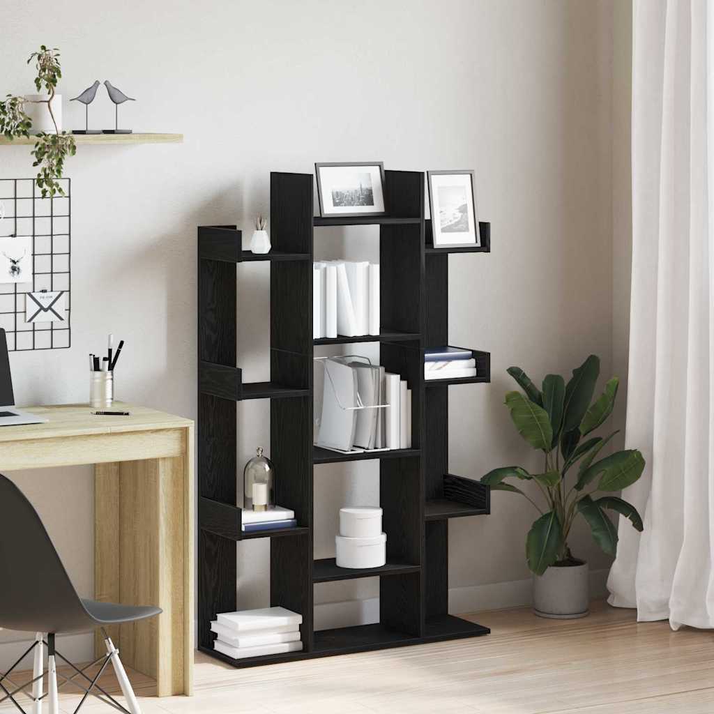 Estantería Roble Negro 48 x 25,5 x 140 cm Madera contrachapada