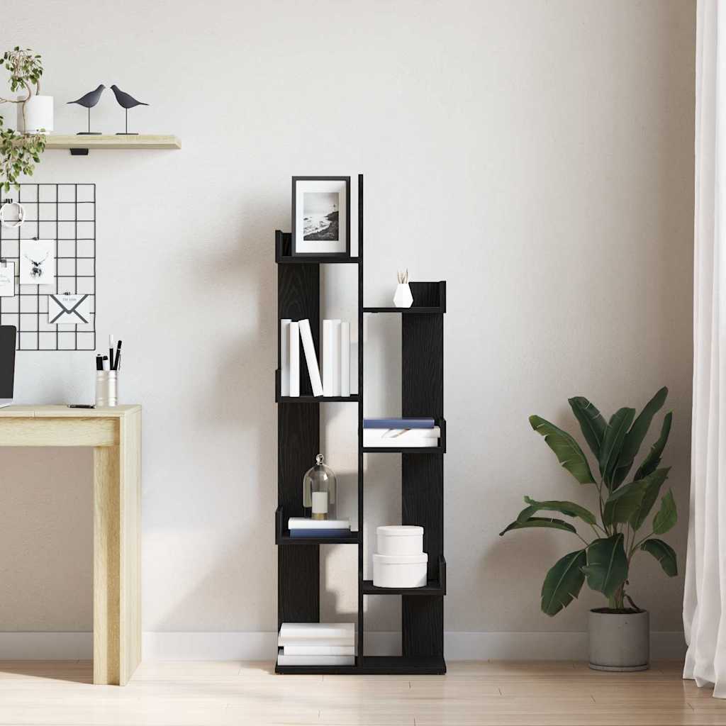 Estantería Roble Negro 48 x 25,5 x 140 cm Madera contrachapada