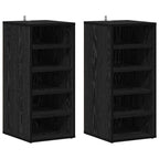 Armario para Zapatos 2 pcs Roble Negro 32 x 35 x 70 cm