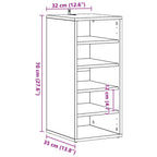 Armario para Zapatos 2 pcs Roble Negro 32 x 35 x 70 cm