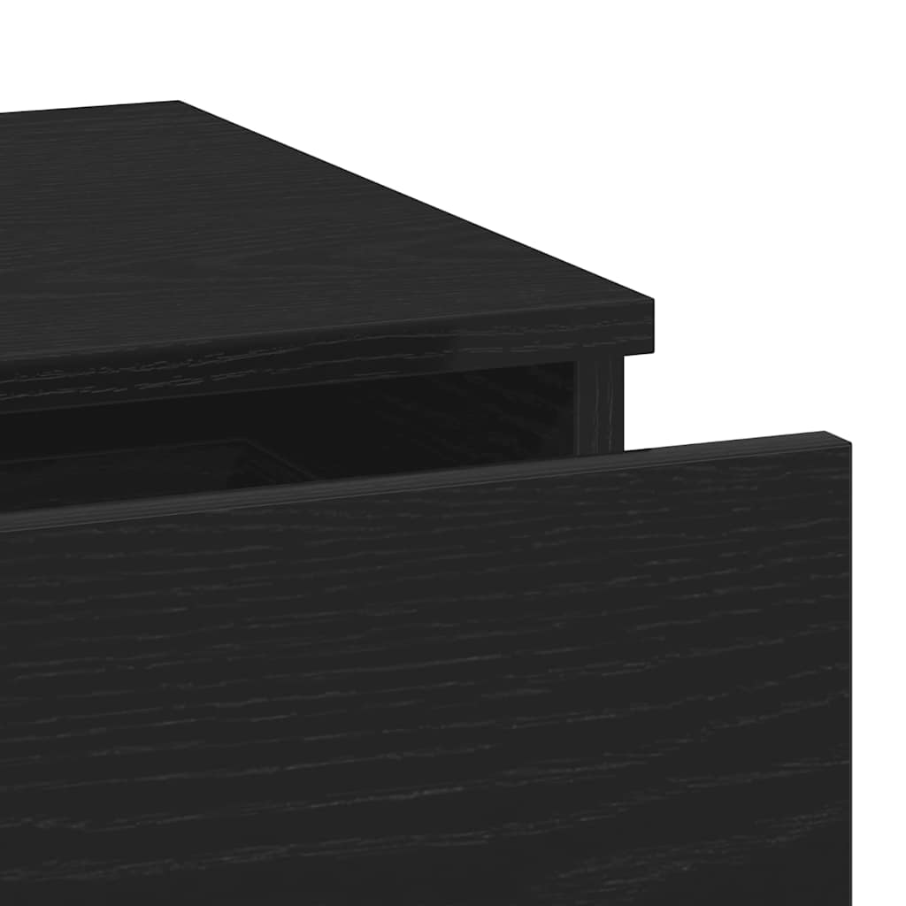 Armario de Noche con cajón 2 pcs Roble Negro 40 x 35 x 65 cm