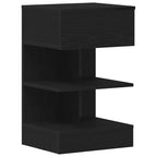 Armario de Noche con cajón 2 pcs Roble Negro 40 x 35 x 65 cm