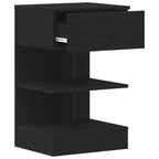 Armario de Noche con cajón 2 pcs Roble Negro 40 x 35 x 65 cm