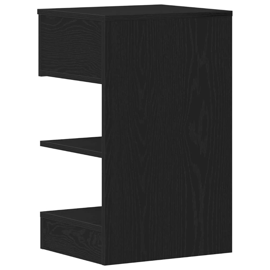 Armario de Noche con cajón 2 pcs Roble Negro 40 x 35 x 65 cm