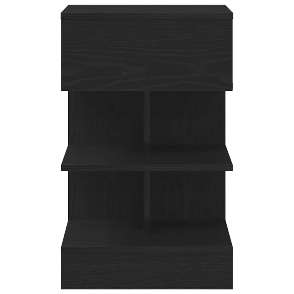 Armario de Noche con cajón 2 pcs Roble Negro 40 x 35 x 65 cm
