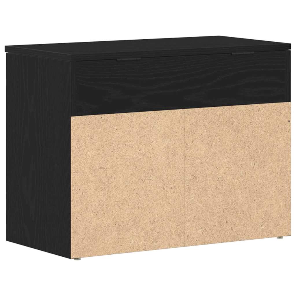 Banco para zapatos con estante Roble Negro 60 x 30 x 45 cm