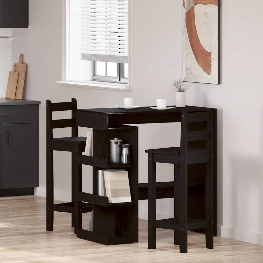 Mesa de Bar con estante Roble Negro 100 x 48 x 101,5 cm