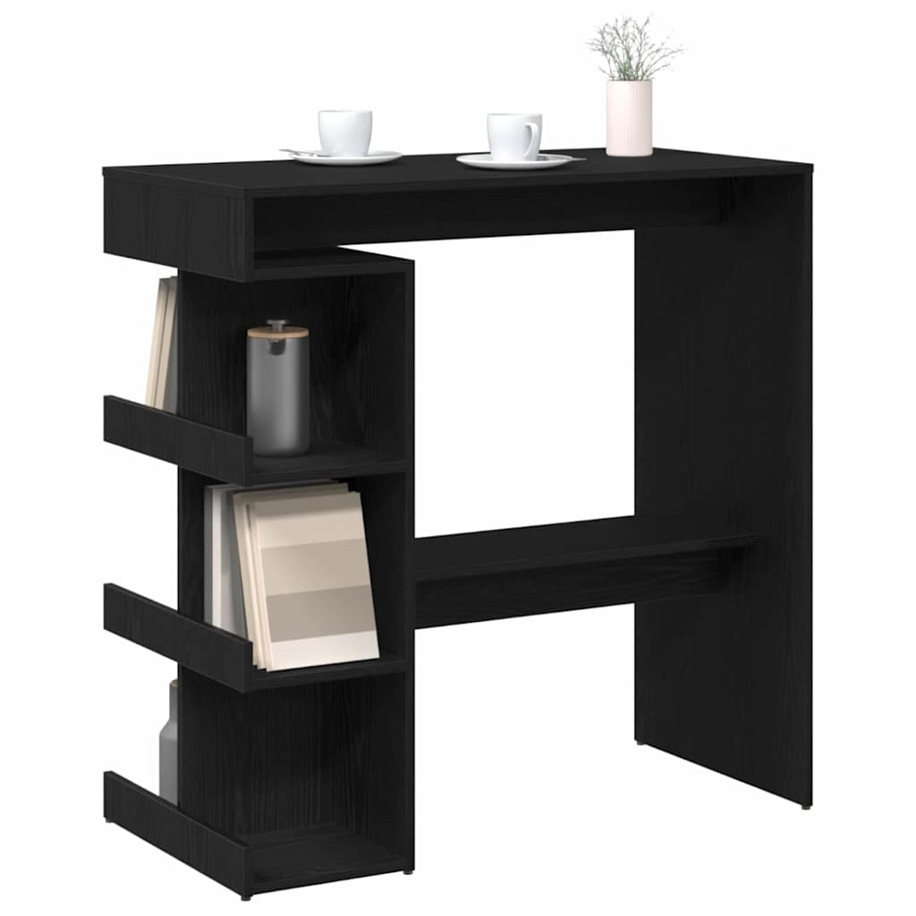 Mesa de Bar con estante Roble Negro 100 x 48 x 101,5 cm