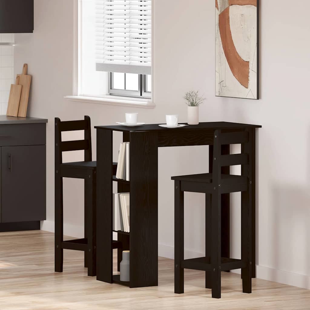 Mesa de Bar con estante Roble Negro 102 x 50 x 103,5 cm