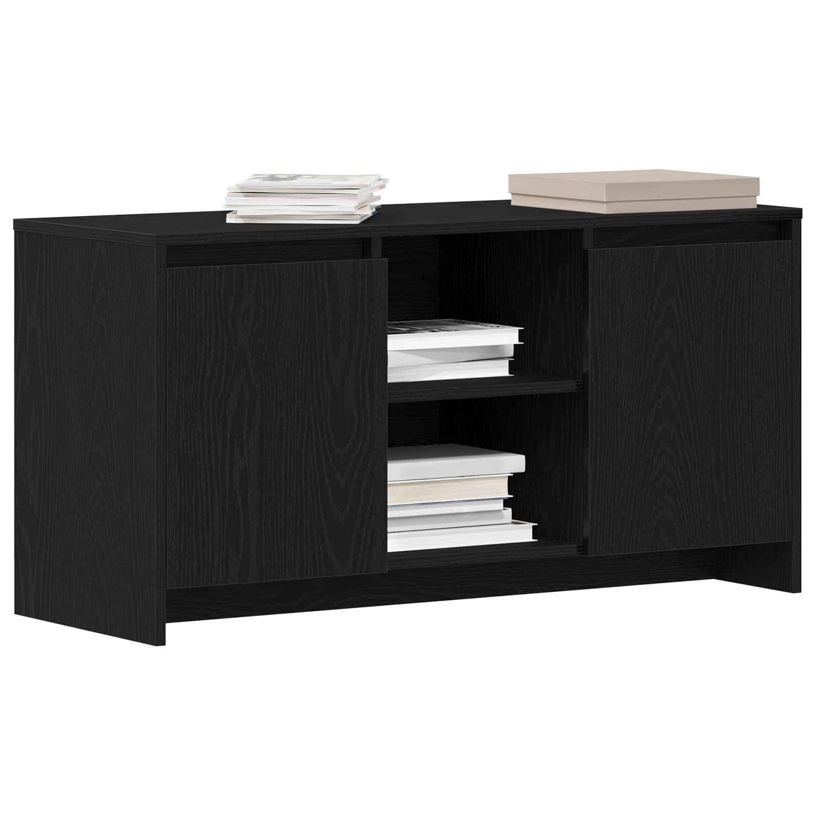 Gabinete de TV Roble Negro 102 x 37,5 x 52,5 cm