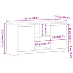 Gabinete de TV Roble Negro 102 x 37,5 x 52,5 cm
